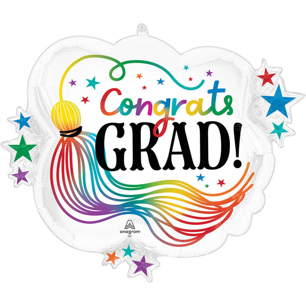 28 inch CONGRATS GRAD RAINBOW TASSEL - LA Balloons
