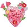 28 inch HAPPY VALENTINE'S DAY SENDING FLOWERS HEART - LA Balloons