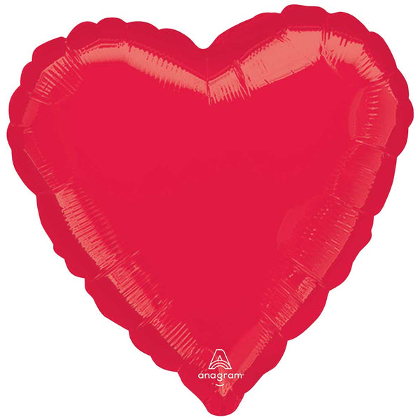 28 inch HEART - METALLIC RED - LA Balloons