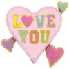 28 inch LOVE PATCH MULTI HEARTS - LA Balloons