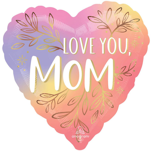 28 inch LOVE YOU MOM BOTANICAL TRACES - LA Balloons