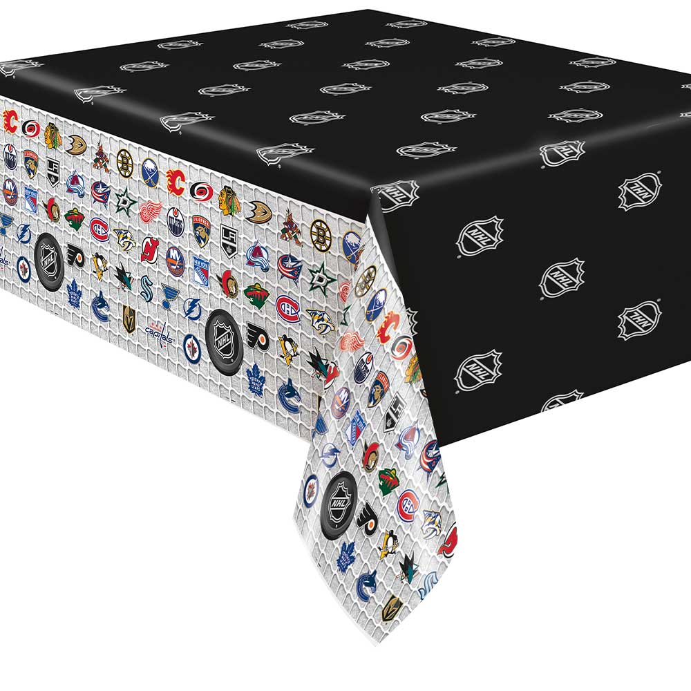 NHL RECTANGULAR PLASTIC TABLE COVER 54 INCH X 84 INCH