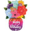 29 inch HAPPY BIRTHDAY BRIGHT FLOWERS VASE - LA Balloons
