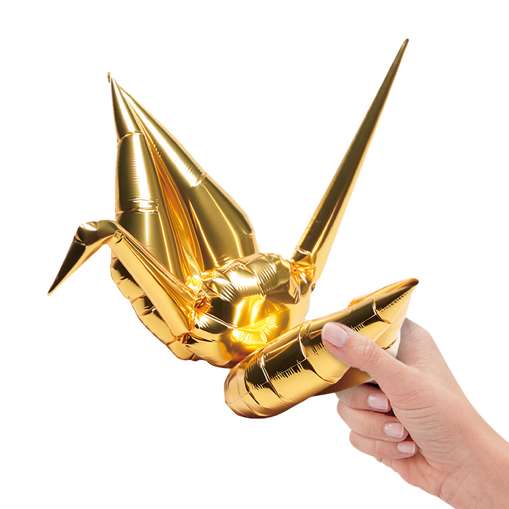15 inch ORIGAMI CRANE METALLIC 'TRUE' GOLD (AIR-FILL ONLY)
