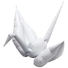 15 inch ORIGAMI CRANE METALLIC WHITE (AIR-FILL ONLY)