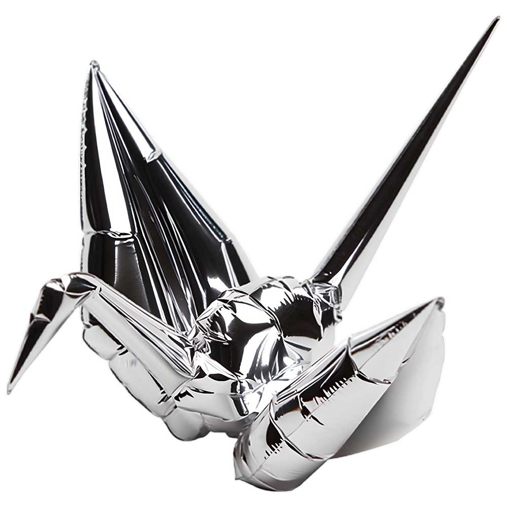 7 inch LA Balloons Mini Origami Crane Metallic Silver Foil Balloon 1112 ...