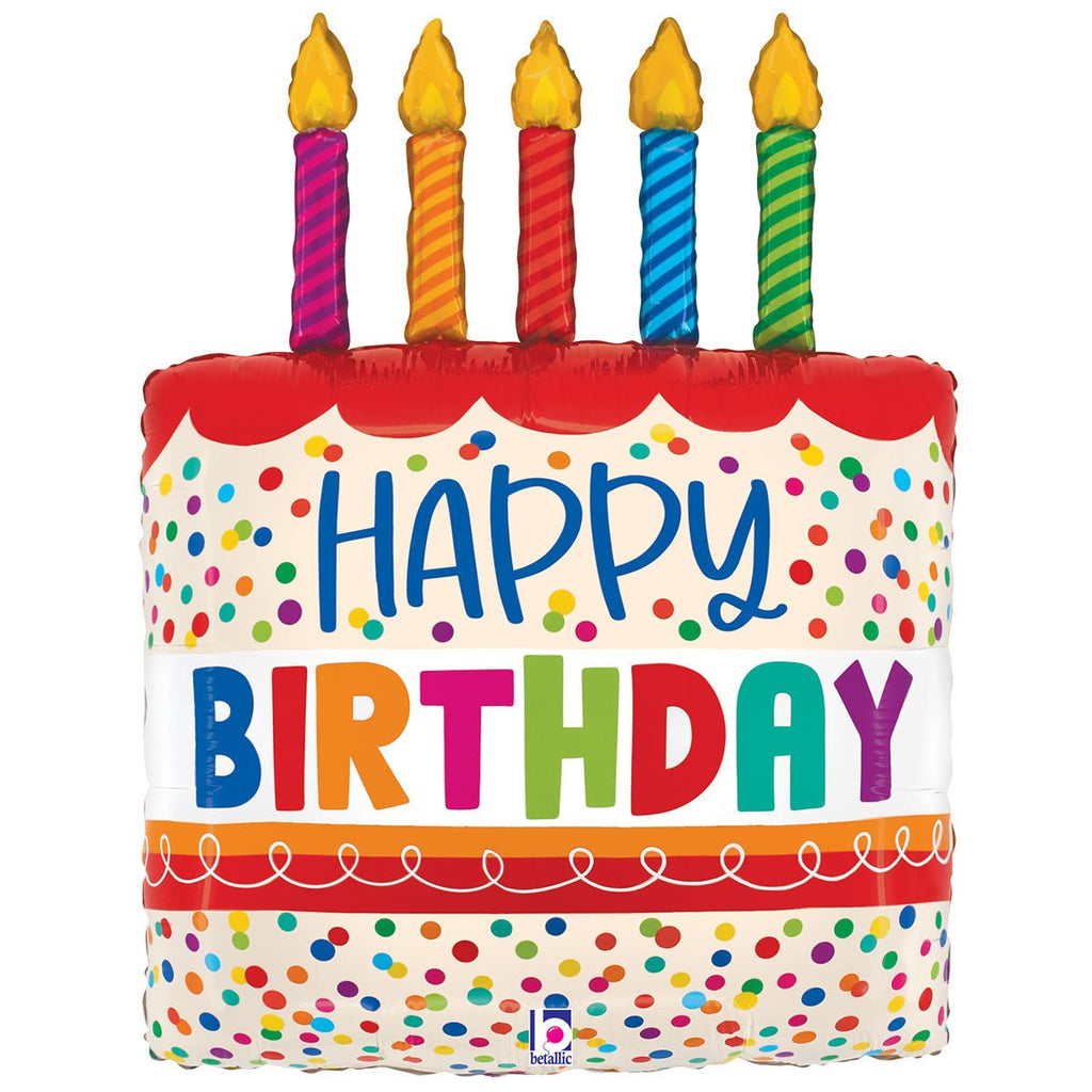 30 inch BIRTHDAY CAKE BRIGHT CANDLES