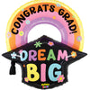 30 inch CONGRATS GRAD! DREAM BIG PASTEL - LA Balloons