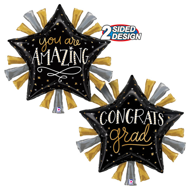 30 inch SATIN METALLIC GRAD STAR - LA Balloons
