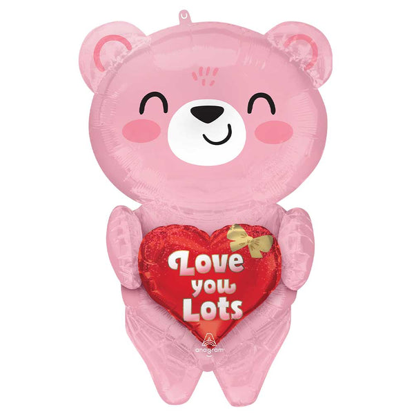 31 inch BLUSH BEAR HUGS MULTI - BALLOON - LA Balloons