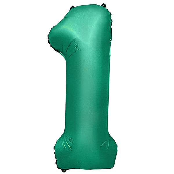 32 inch NUMBER 1 - METAL BALLOONS - GREEN - LA Balloons