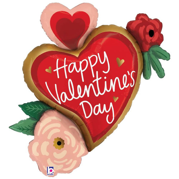 32 inch VALENTINE HEART FLOWERS - LA Balloons