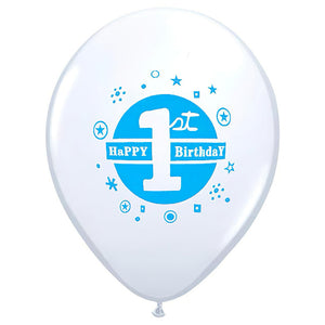 Qualatex 11 inch 1ST BIRTHDAY BOY Latex Balloons 32508-Q