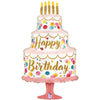 33 inch HAPPY BIRTHDAY SATIN PINK CAKE - LA Balloons