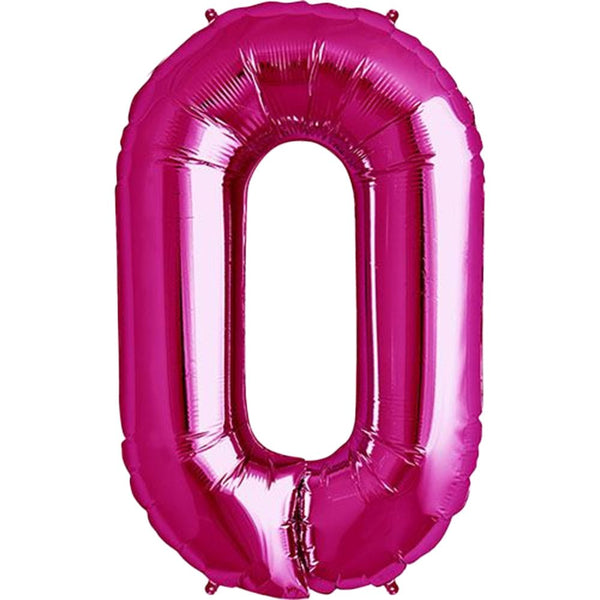 34 inch NUMBER 0 - KALEIDOSCOPE - PINK - LA Balloons