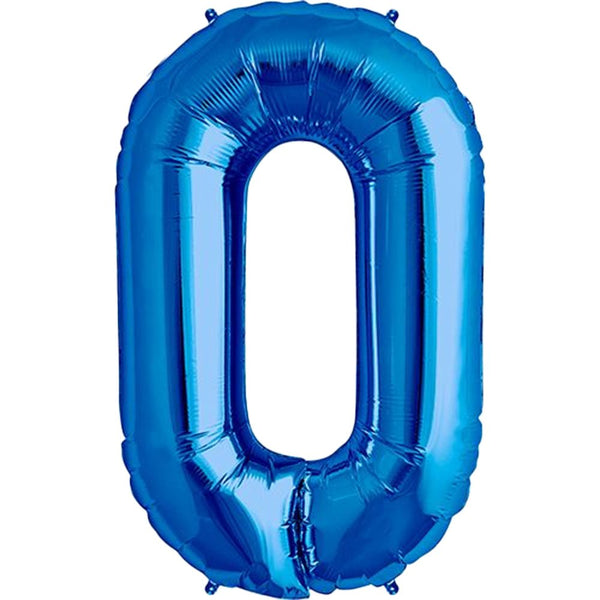 34 inch NUMBER 0 - KALEIDOSCOPE - ROYAL BLUE - LA Balloons
