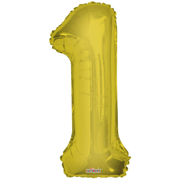 34 inch NUMBER 1 - KALEIDOSCOPE - GOLD - LA Balloons