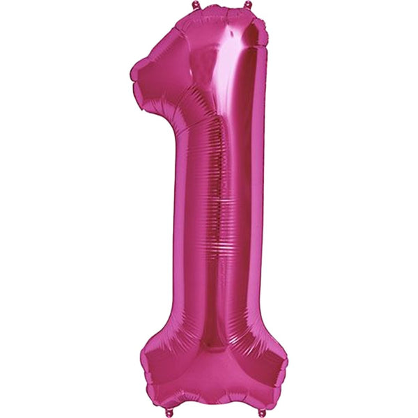 34 inch NUMBER 1 - KALEIDOSCOPE - PINK - LA Balloons