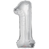 34 inch NUMBER 1 - KALEIDOSCOPE - SILVER - LA Balloons