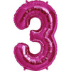 34 inch NUMBER 3 - KALEIDOSCOPE - PINK - LA Balloons