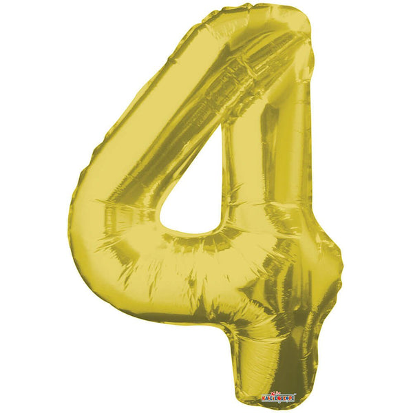 34 inch NUMBER 4 - KALEIDOSCOPE - GOLD - LA Balloons