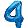 34 inch NUMBER 4 - KALEIDOSCOPE - ROYAL BLUE - LA Balloons