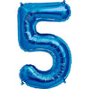 34 inch NUMBER 5 - KALEIDOSCOPE - ROYAL BLUE - LA Balloons