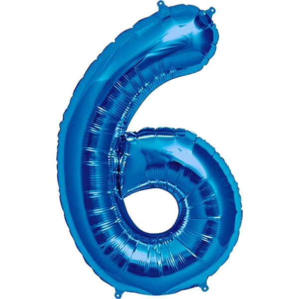 34 inch NUMBER 6 - KALEIDOSCOPE - ROYAL BLUE - LA Balloons