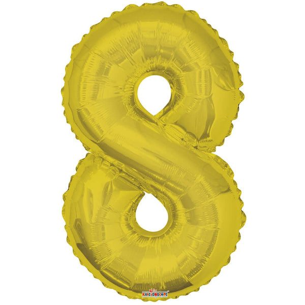34 inch NUMBER 8 - KALEIDOSCOPE - GOLD - LA Balloons