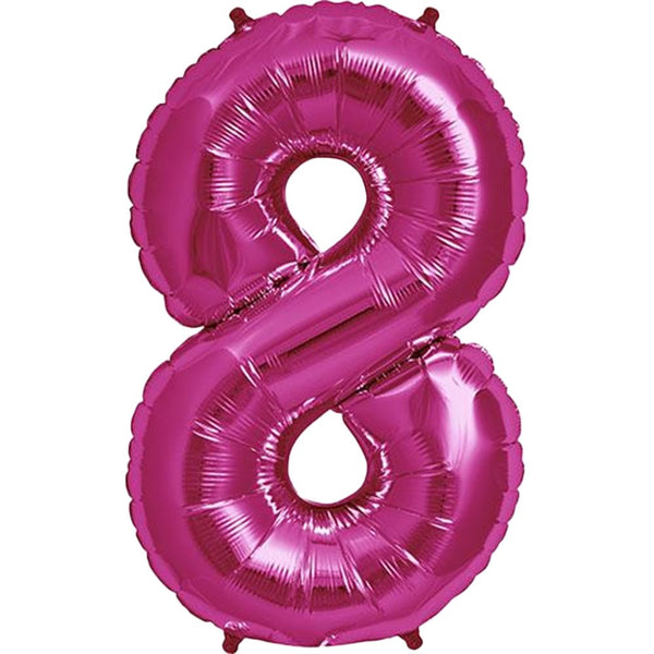34 inch NUMBER 8 - KALEIDOSCOPE - PINK - LA Balloons