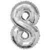 34 inch NUMBER 8 - KALEIDOSCOPE - SILVER - LA Balloons