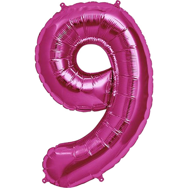 34 inch NUMBER 9 - KALEIDOSCOPE - PINK - LA Balloons