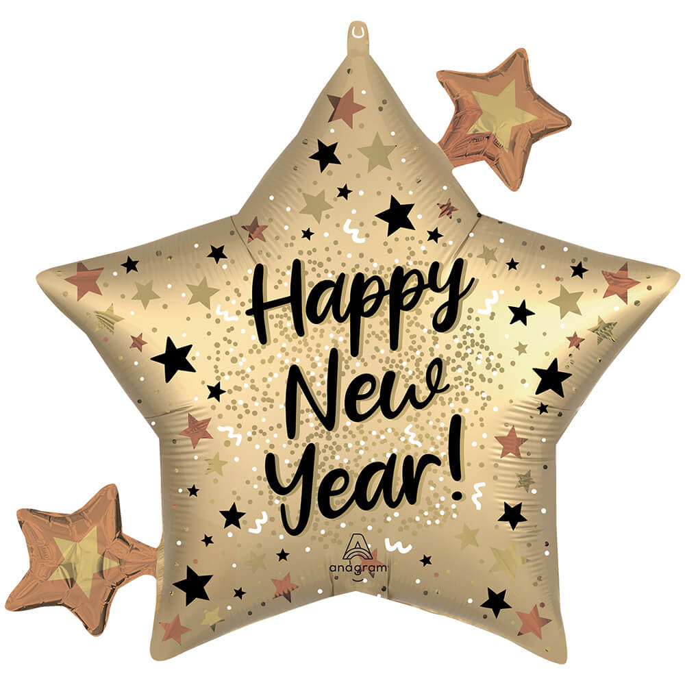 34 inch SATIN NEW YEARS NATURAL SPARKLE STAR