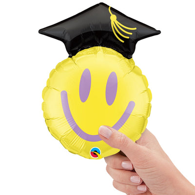 Qualatex 14 inch MINI GRAD SMILE (AIR-FILL ONLY) Foil Balloon 34622-Q-P