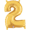 Betallic 14 inch NUMBER 2 - GOLD MEGALOON Foil Balloon 34842GP-B-P