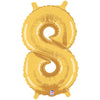 Betallic 14 inch NUMBER 8 - GOLD MEGALOON Foil Balloon 34848GP-B-P