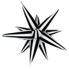 Burst Party 40 inch BLACK & WHITE STRIPED STARBURST (AIR-FILL ONLY) Foil Balloon 35600-BPC-U