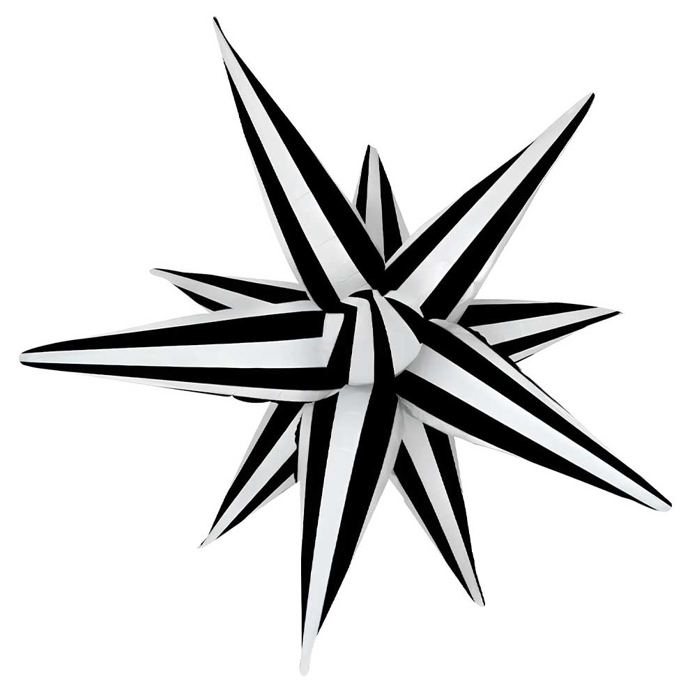 40 inch BLACK & WHITE STRIPED STARBURST (AIR-FILL ONLY)