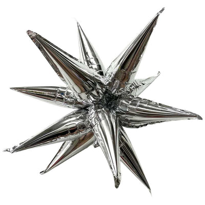 Burst Party 12 inch SILVER MINI STARBURST (AIR-FILL ONLY) Foil Balloon 35615-BPC-U