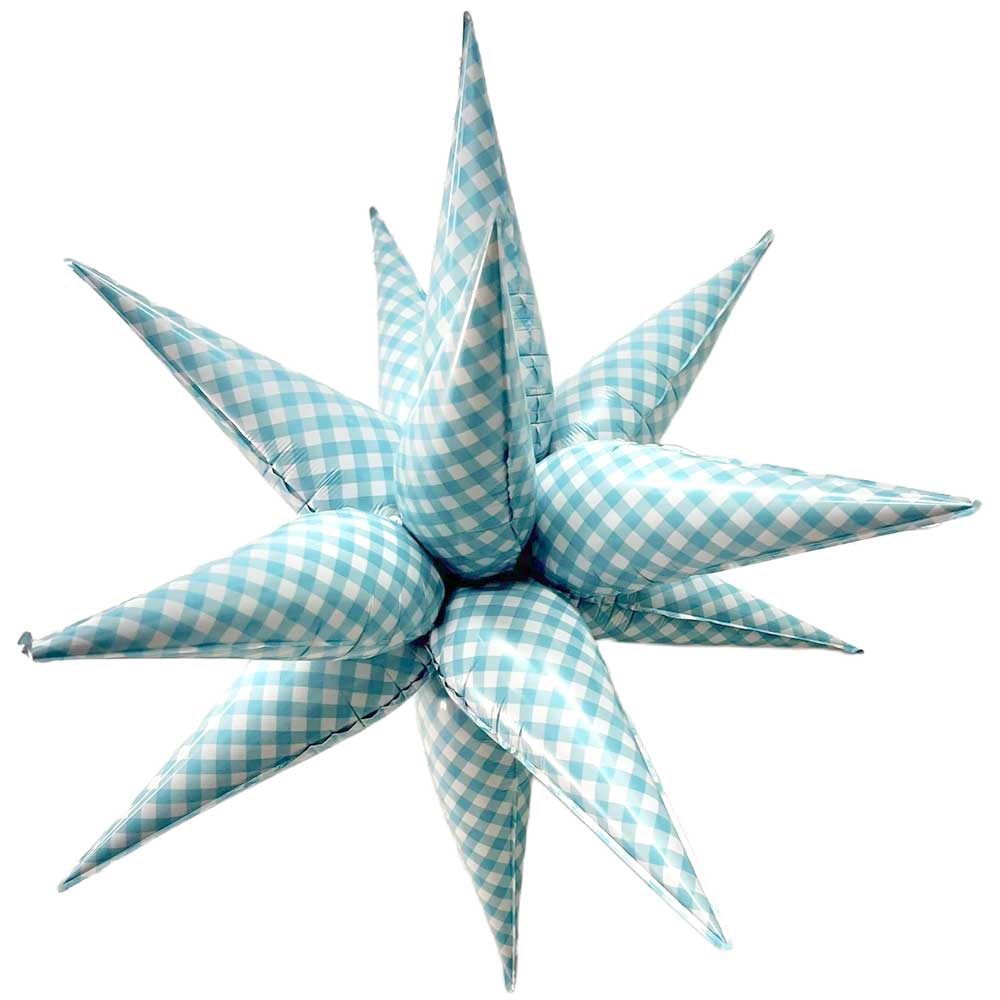 40 inch BLUE GINGHAM STARBURST (AIR-FILL ONLY)