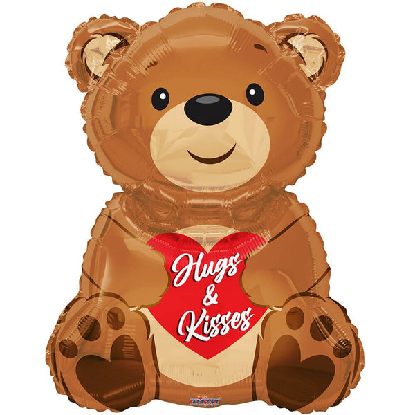 36 inch HUGS & KISSES BEAR SHAPE - LA Balloons