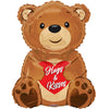 36 inch HUGS & KISSES BEAR SHAPE - LA Balloons
