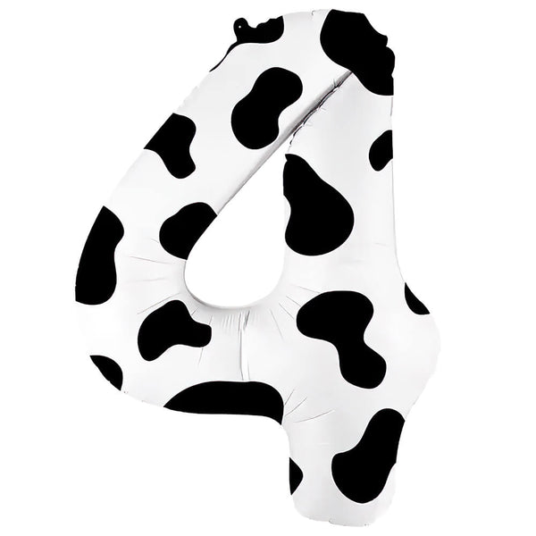36 inch NUMBER 4 - COW PRINT - LA Balloons