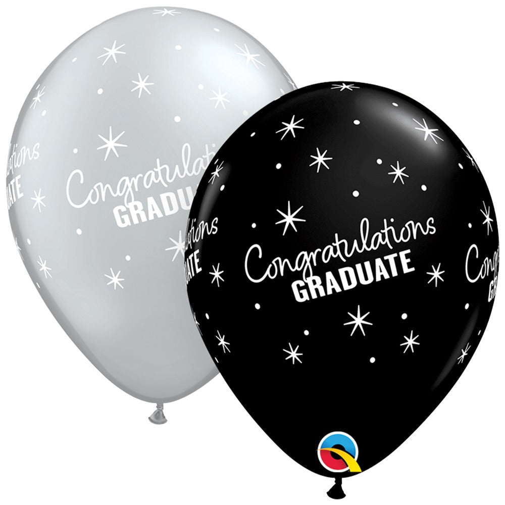 Qualatex 11 inch CONGRATULATIONS GRAD SPARKLES Latex Balloons