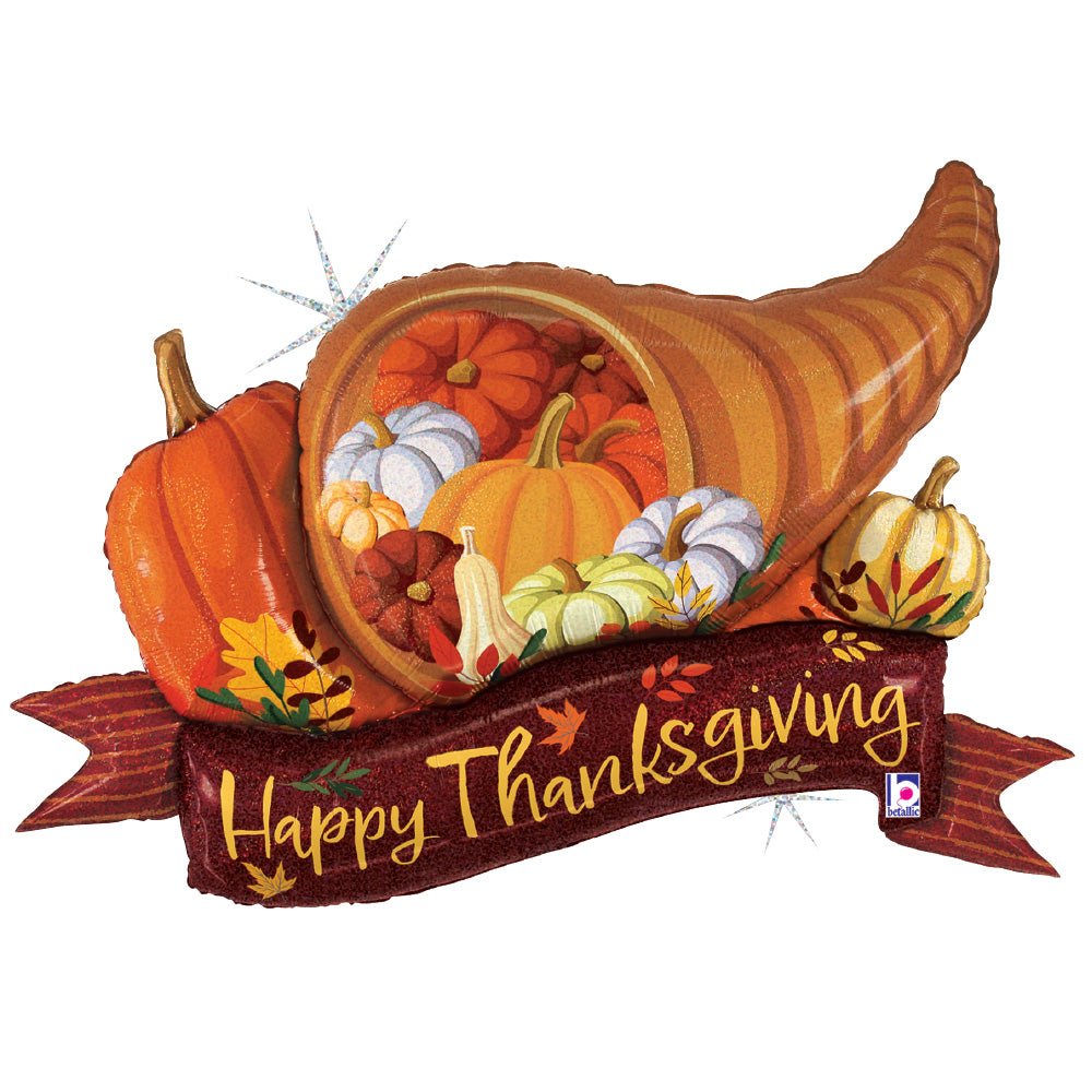 37 inch CORNUCOPIA THANKSGIVING BANNER