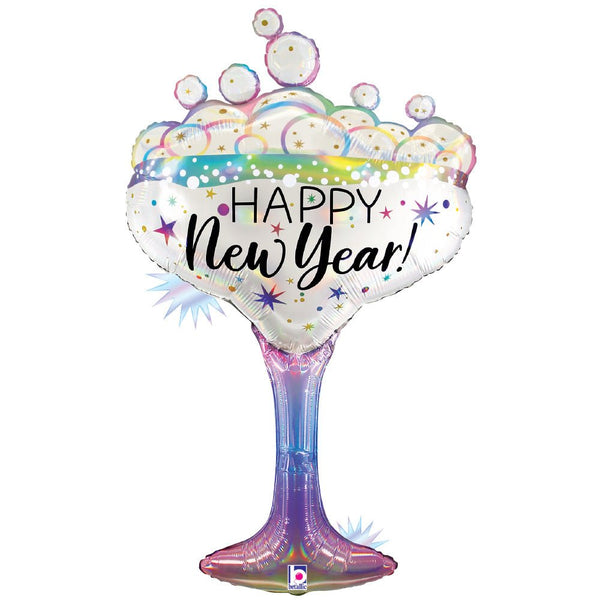 37 inch OPAL NEW YEAR CHAMPAGNE GLASS - LA Balloons