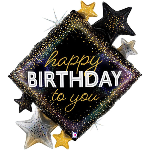 38 inch HAPPY BIRTHDAY METALLIC DIAMOND STARS - LA Balloons
