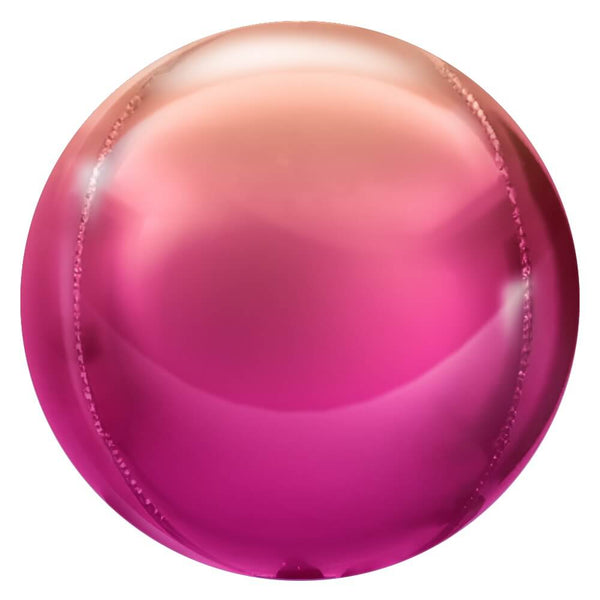 3D SPHERE - METALLIC OMBRE HOT PINK & ROSE GOLD - LA Balloons