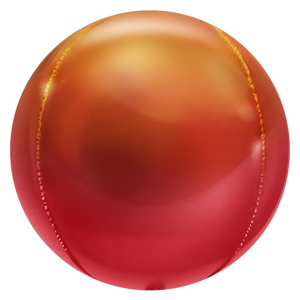 3D SPHERE - METALLIC OMBRE RED & ORANGE - LA Balloons