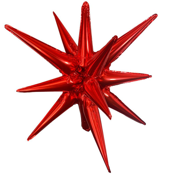 3D STAR - BURST ALL - IN - ONE - METALLIC RED (AIR - FILL ONLY) - LA Balloons